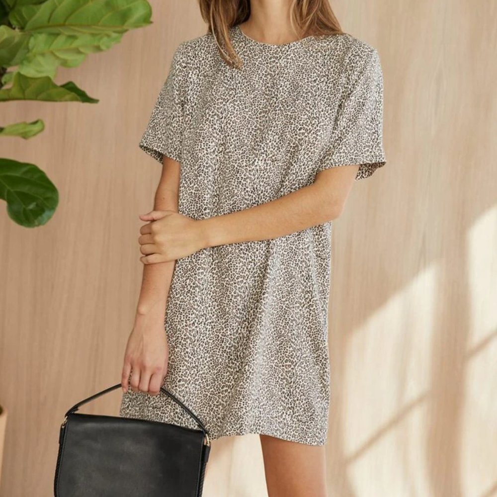 Jenni Kayne NEW NWT Leopard T-Shirt Dress